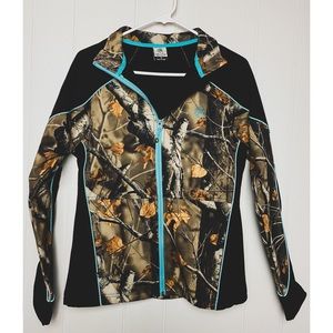 Camo and blue jacket